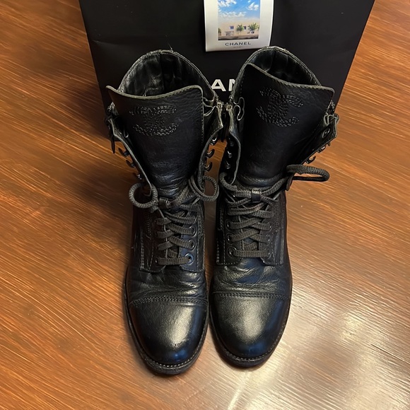 Chanel Black Combat Boots - Picture 5 of 17